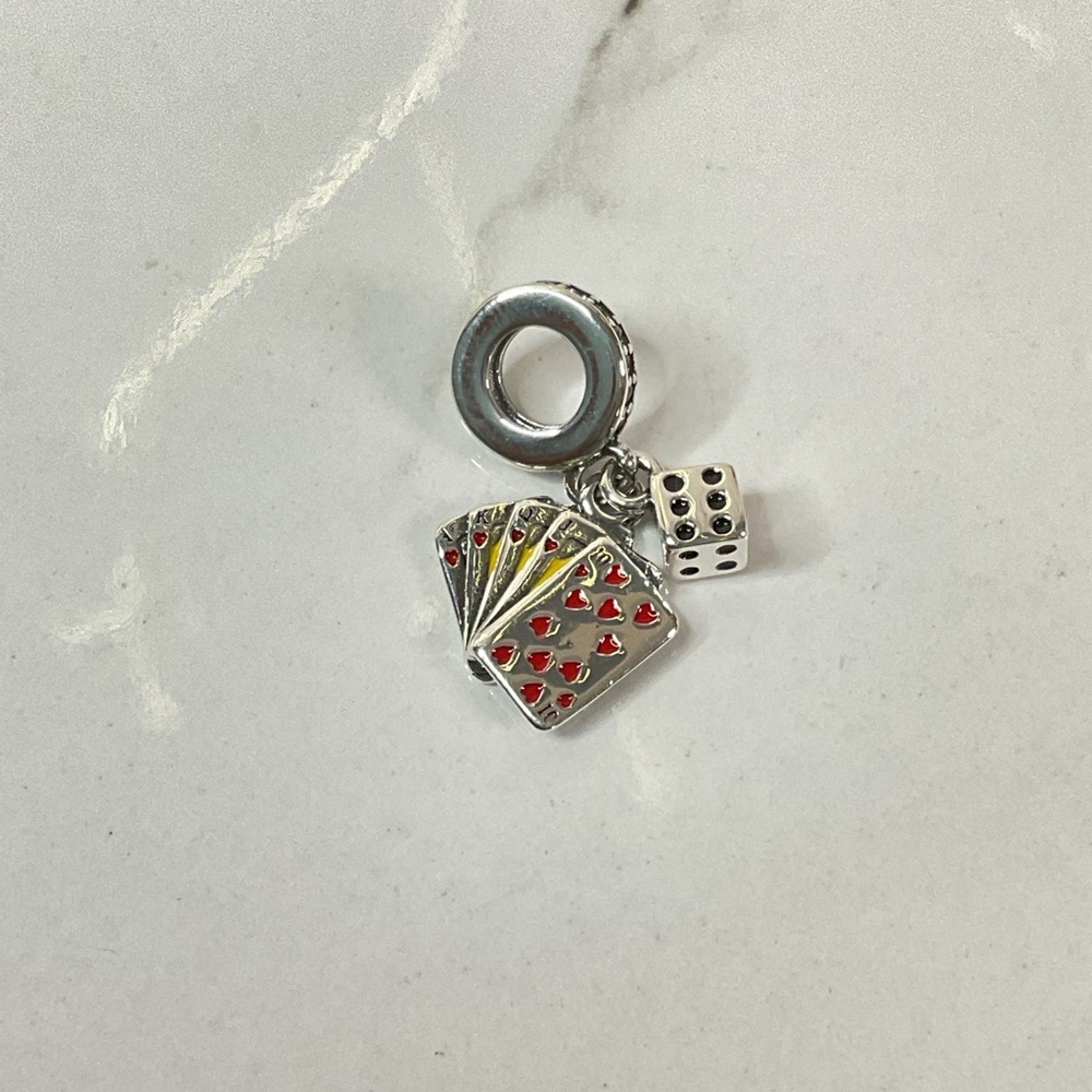 🌟 S925 Sterling Silver Playing Card Dangle Charm - Picture 5 of 8